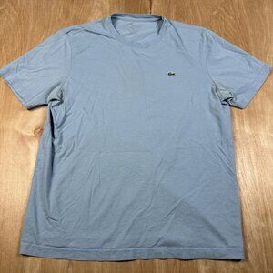 Lacoste Men's Size 6 Light Blue Casual Short Sleeve Crew Neck Cotton T-Shirt
